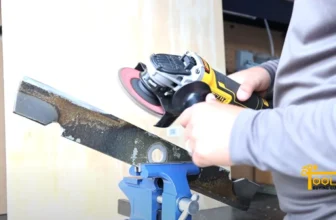 sharpen lawn mower blades with grinder